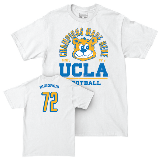 UCLA Football White Arch Comfort Colors Tee - Garret DiGiorgio Small