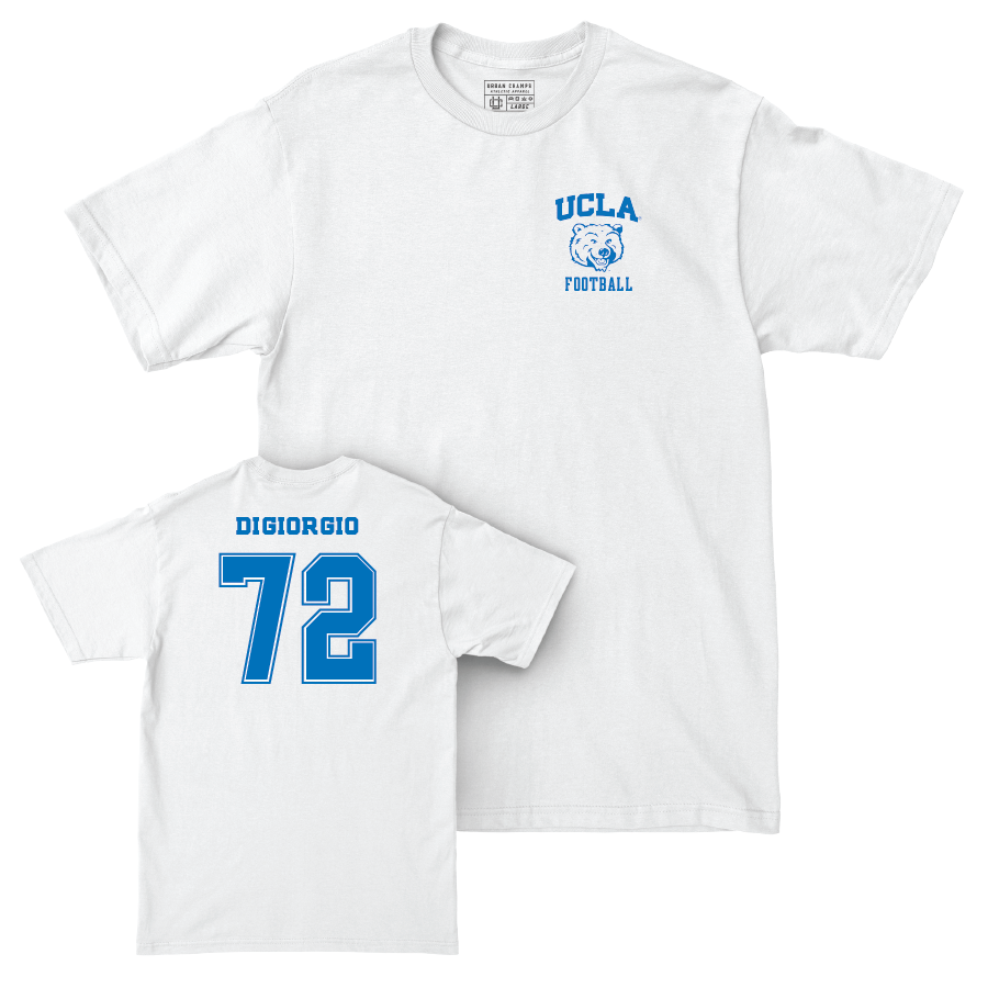 UCLA Football White Smiley Joe Comfort Colors Tee - Garret DiGiorgio Small