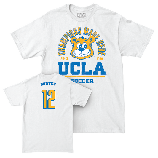 UCLA Men's Soccer White Arch Comfort Colors Tee - JC Cortez Small