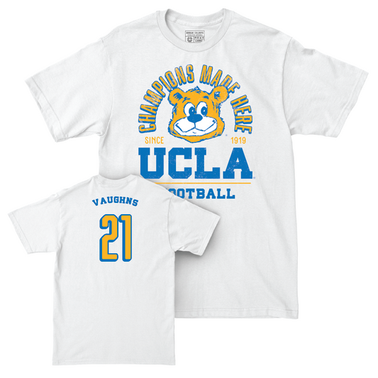 UCLA Football White Arch Comfort Colors Tee - Jon Jon Vaughns Small