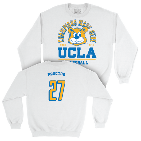 UCLA Baseball White Arch Crew - Keenan Proctor Small