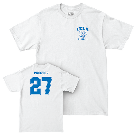 UCLA Baseball White Smiley Joe Comfort Colors Tee - Keenan Proctor Small