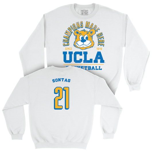 UCLA Women's Basketball White Arch Crew - Lina Sontag Small