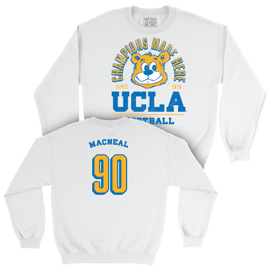 UCLA Football White Arch Crew - Marcus MacNeal Small