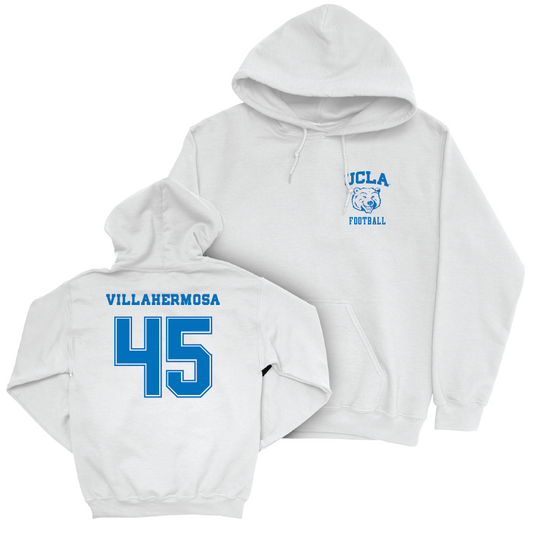 UCLA Football White Smiley Joe Hoodie - Marquise Villahermosa Small