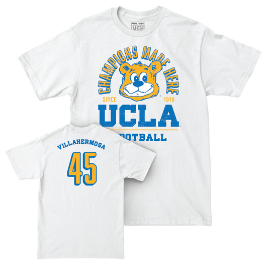 UCLA Football White Arch Comfort Colors Tee - Marquise Villahermosa Small