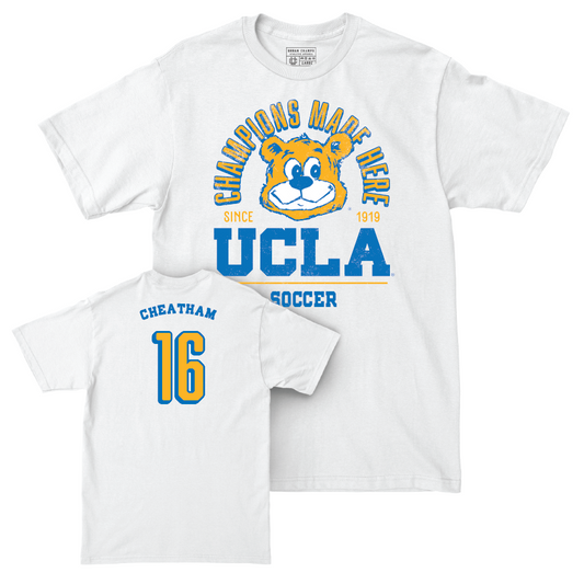 UCLA Women's Soccer White Arch Comfort Colors Tee - Taylor Cheatham Small
