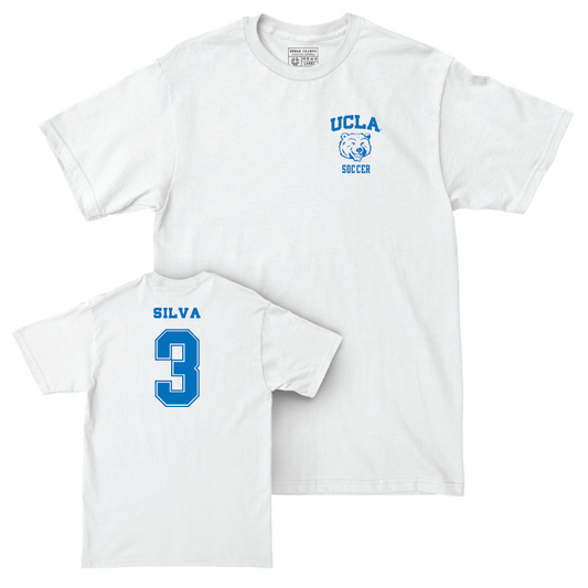 UCLA Men's Soccer White Smiley Joe Comfort Colors Tee - Tommy Silva Small