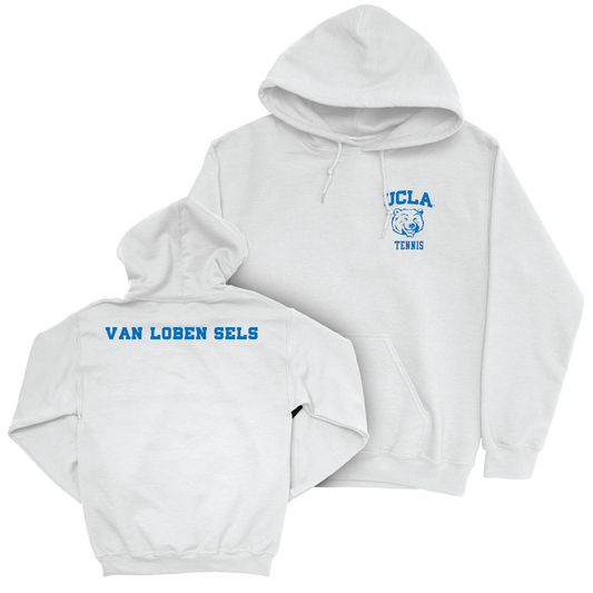 UCLA Men's Tennis White Smiley Joe Hoodie  - Emon van Loben Sels