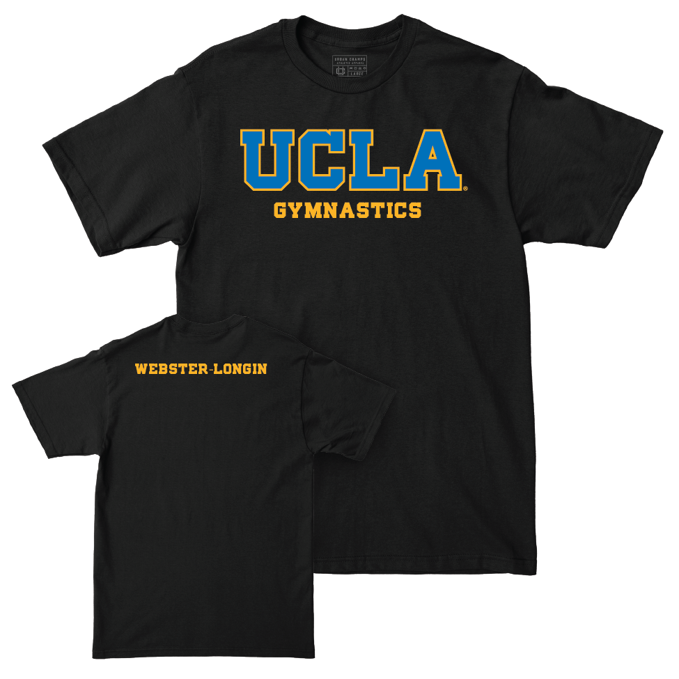 UCLA Women's Gymnastics Black Wordmark Tee  - Mika Webster-Longin