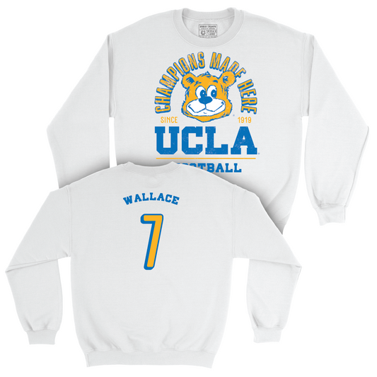 UCLA Football White Arch Crew  - KJ Wallace