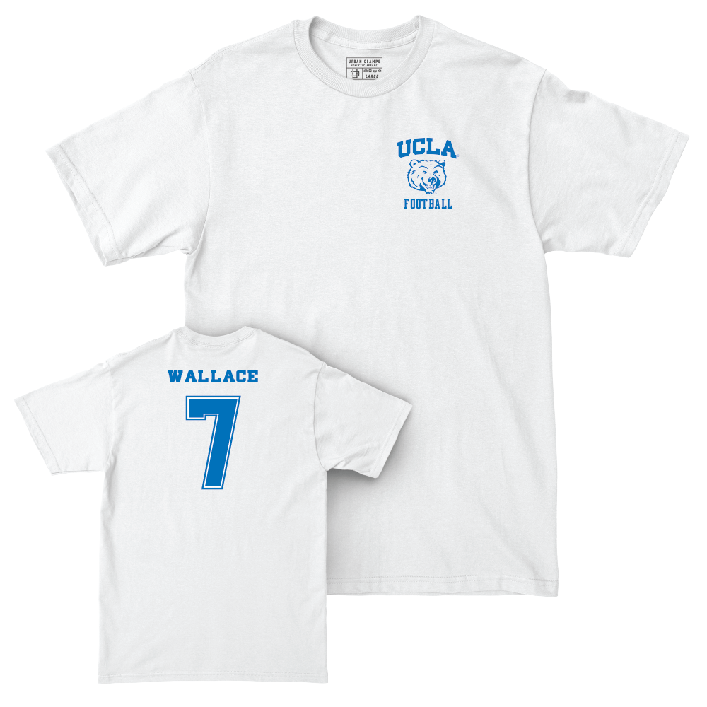 UCLA Football White Smiley Joe Comfort Colors Tee  - KJ Wallace