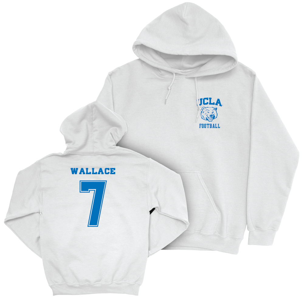 UCLA Football White Smiley Joe Hoodie  - KJ Wallace