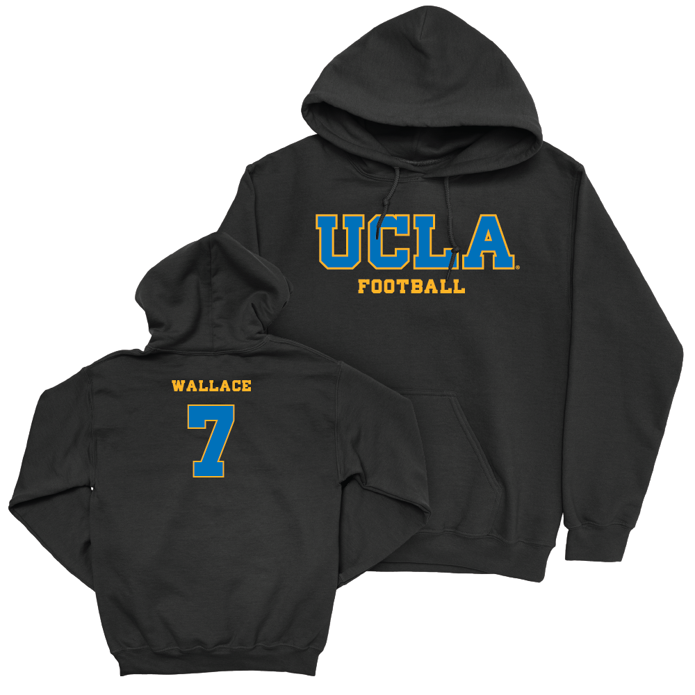 UCLA Football Black Wordmark Hoodie  - KJ Wallace