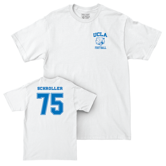 UCLA Football White Smiley Joe Comfort Colors Tee  - Mark Schroller