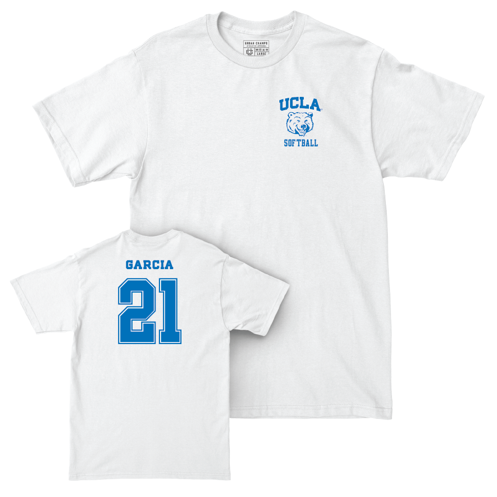 UCLA Softball White Smiley Joe Comfort Colors Tee  - Aleena Garcia