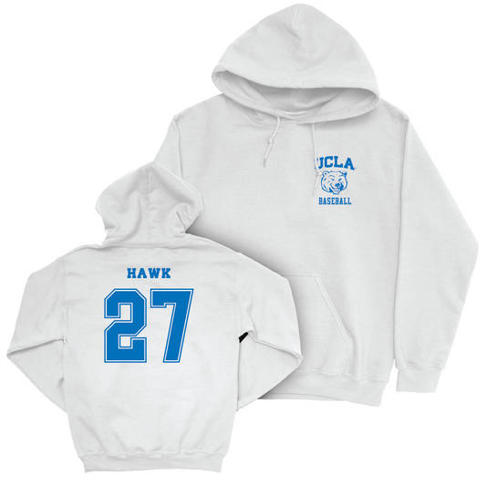 UCLA Baseball White Smiley Joe Hoodie  - Easton Hawk