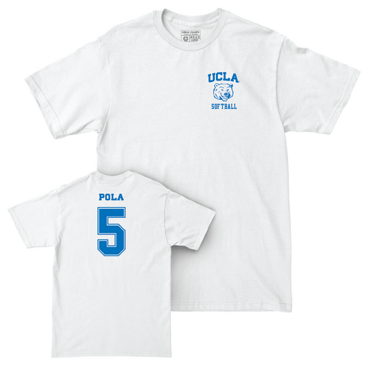 UCLA Softball White Smiley Joe Comfort Colors Tee  - Savannah Pola