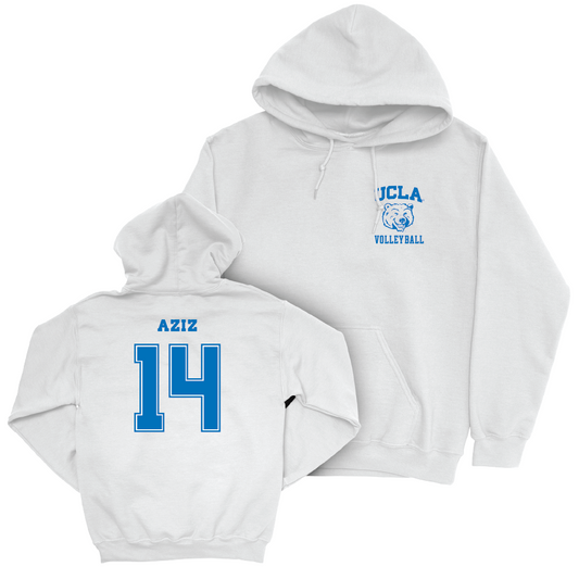 UCLA Men's Volleyball White Smiley Joe Hoodie  - Matthew Aziz