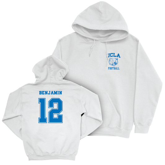 UCLA Football White Smiley Joe Hoodie  - Jamir Benjamin