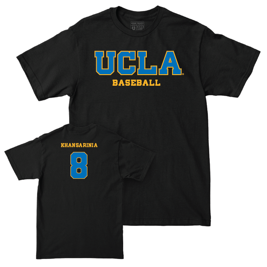 UCLA Baseball Black Wordmark Tee  - Kasen Khansarinia