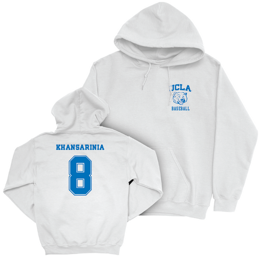 UCLA Baseball White Smiley Joe Hoodie  - Kasen Khansarinia