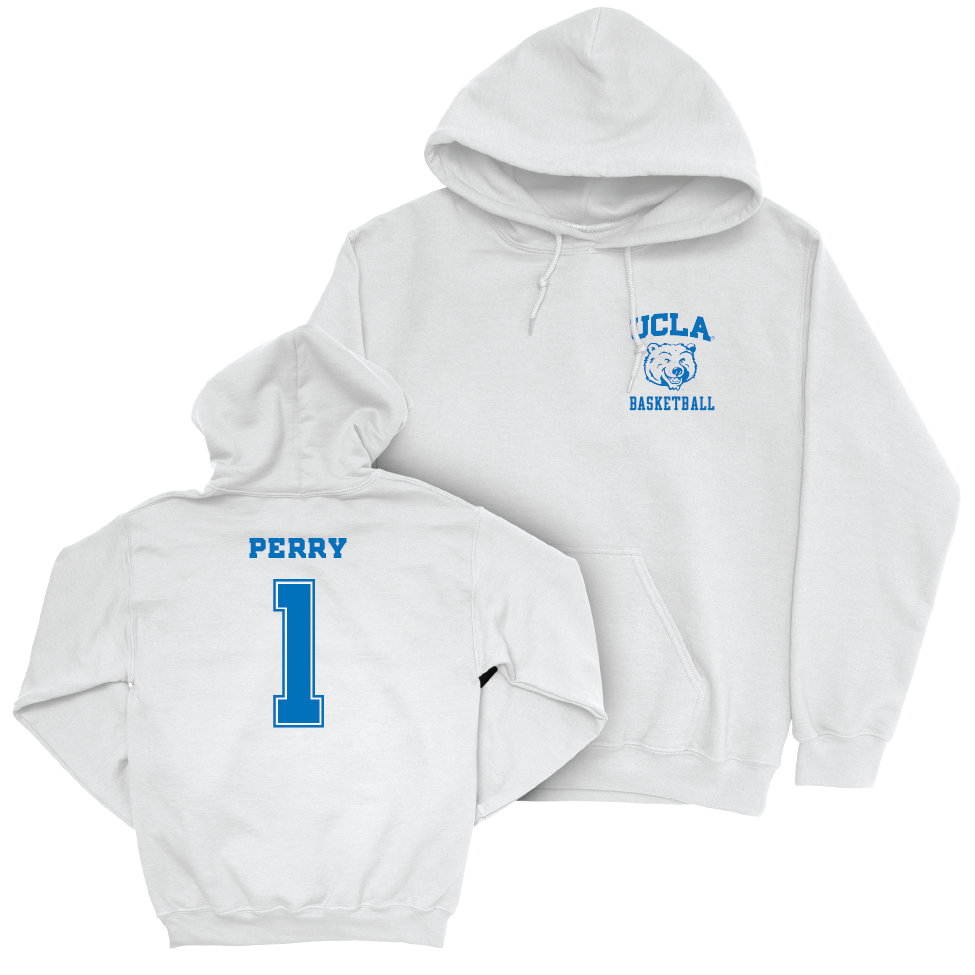 UCLA Men's Basketball White Smiley Joe Hoodie  - Trent Perry