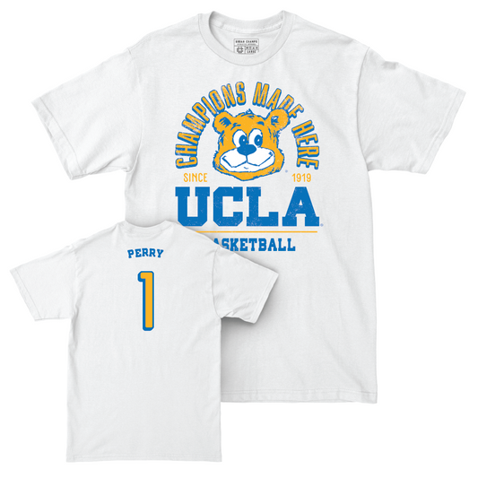 UCLA Men's Basketball White Arch Comfort Colors Tee  - Trent Perry