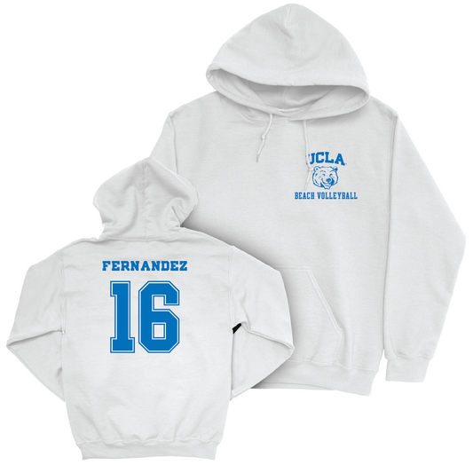 UCLA Women's Beach Volleyball White Smiley Joe Hoodie   - Alexa Fernandez