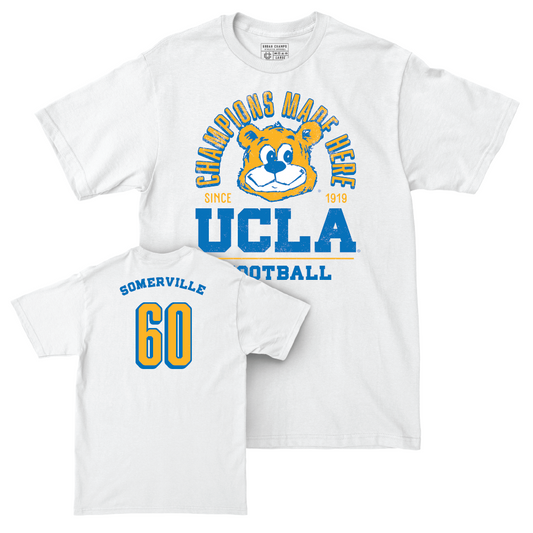 UCLA Football White Arch Comfort Colors Tee  - Jensen Somerville