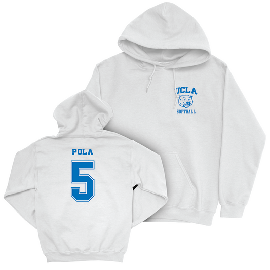 UCLA Softball White Smiley Joe Hoodie  - Savannah Pola