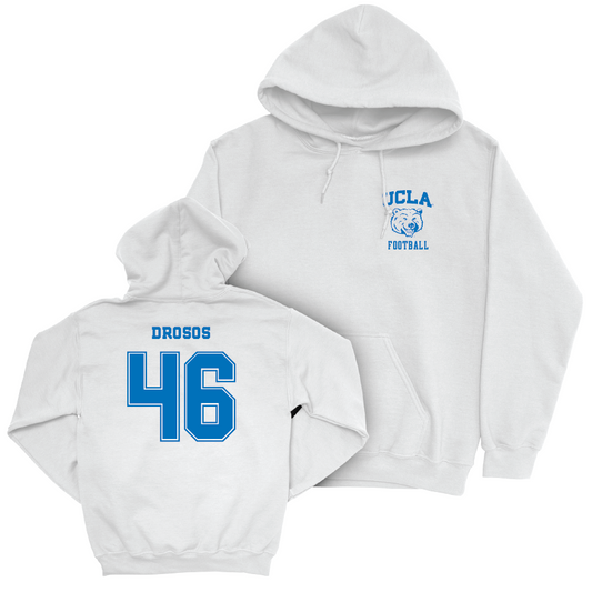 UCLA Football White Smiley Joe Hoodie  - Travis Drosos