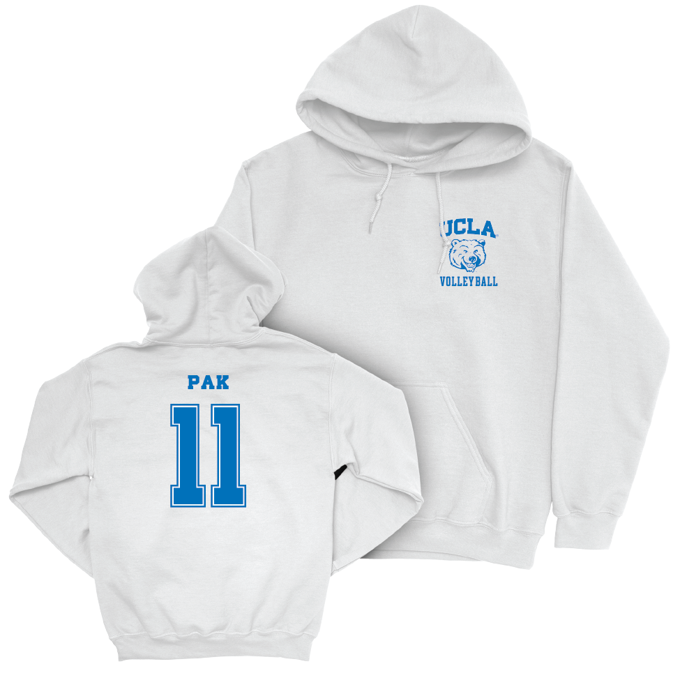 UCLA Women's Volleyball White Smiley Joe Hoodie  - Audrey Pak