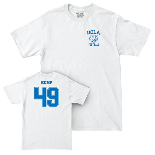 UCLA Football White Smiley Joe Comfort Colors Tee  - Leo Kemp