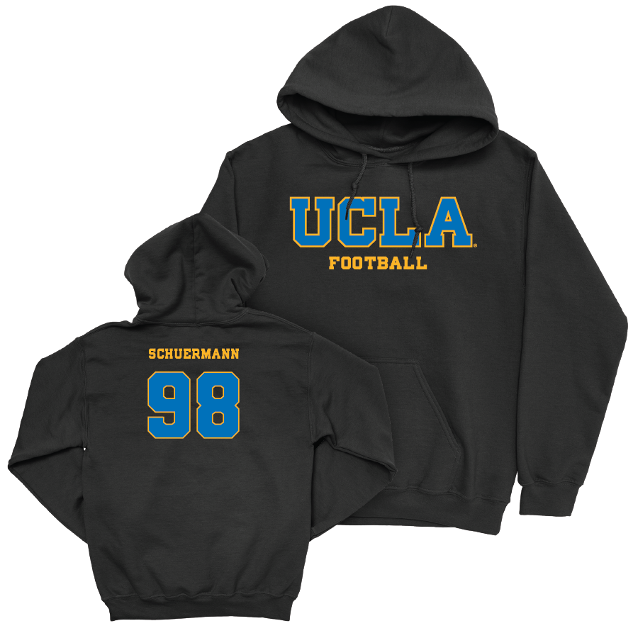 UCLA Football Black Wordmark Hoodie  - Luke Schuermann