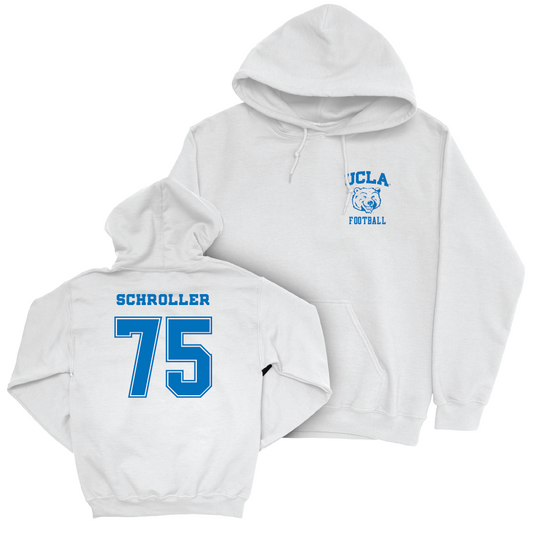 UCLA Football White Smiley Joe Hoodie  - Mark Schroller