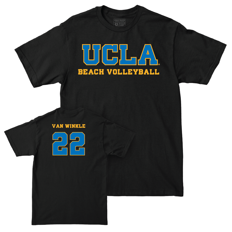 UCLA Women's Beach Volleyball Black Wordmark Tee   - Tessa Van Winkle