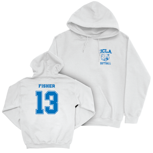 UCLA Softball White Smiley Joe Hoodie  - Addisen Fisher