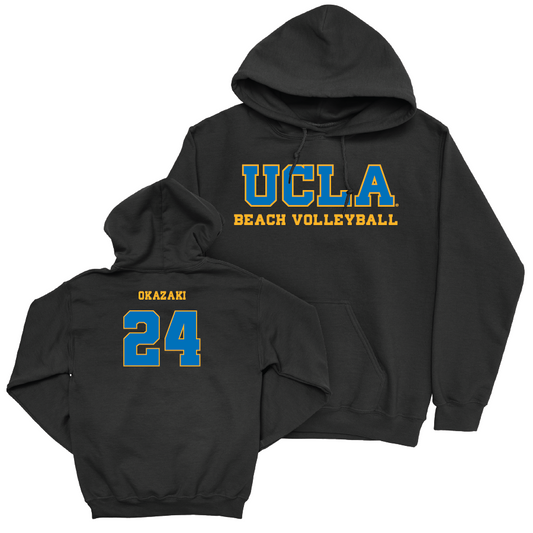 UCLA Women's Beach Volleyball Black Wordmark Hoodie   - Adelina Okazaki